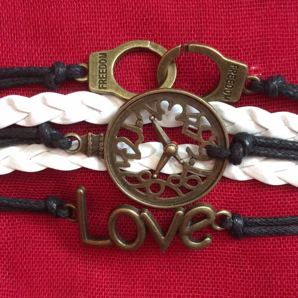 New funky bracelet , freedom, time & love
